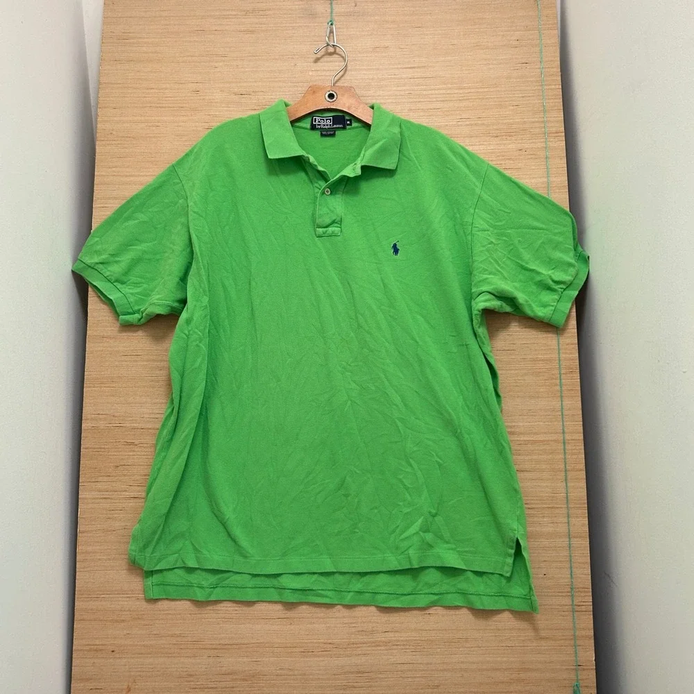 Polo Ralph Lauren Mens XL Kelly Green Short Sleeve Cotton Pique Polo Shirt Logo